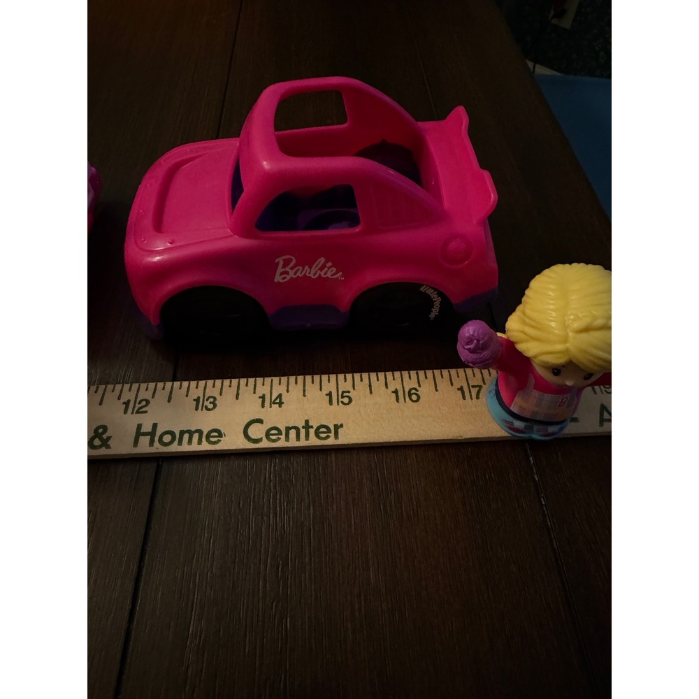 Fisher Price Little People Barbie Vehicle Lot Helicopter Ice Cream Truck Car 3pc - Picture 9 of 13